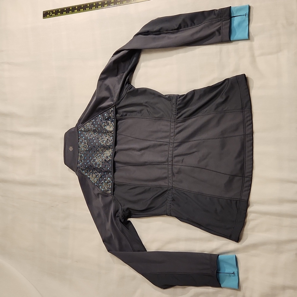 Athleta Salutation women's lightweight running jacket size small gray teal - Picture 3 of 16
